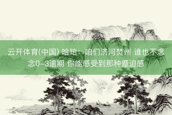 云开体育(中国) 哈珀：咱们济河焚州 谁也不念念0-3逾期 你能感受到那种蹙迫感